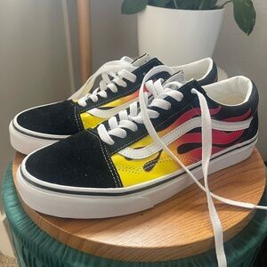 Unisex Vans with flames